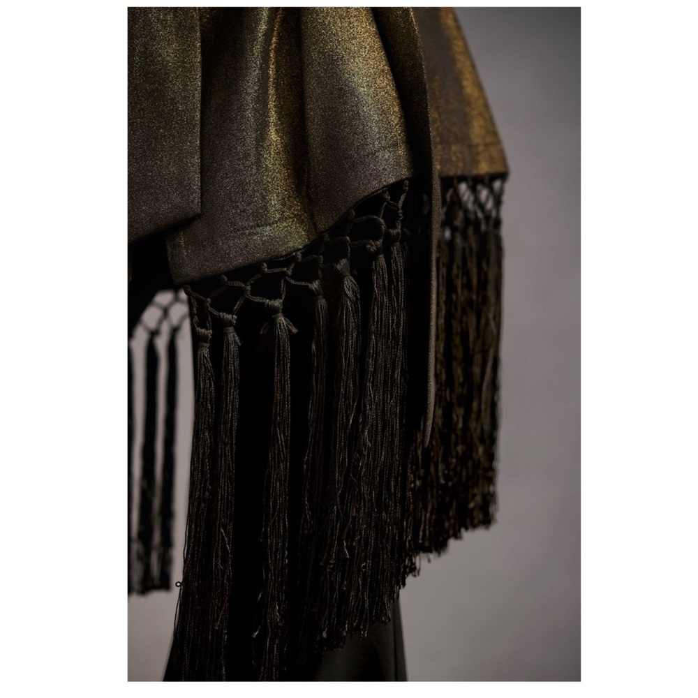 Anthropologie Metallic Fringe Kimono Duster Jacket - Picture 6 of 7